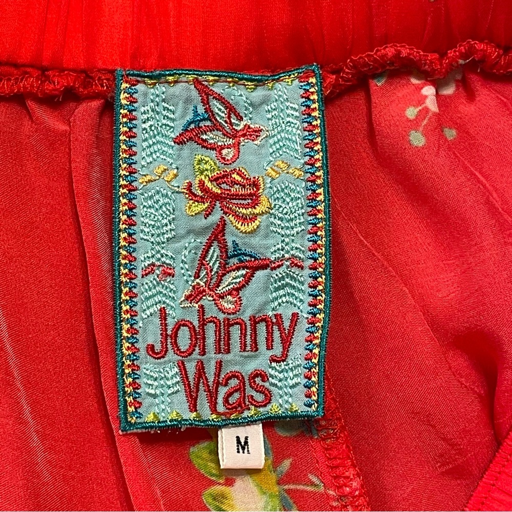 JOHNNY WAS NWOT Tura Wrapped Floral Pant in Red - Picture 3 of 4